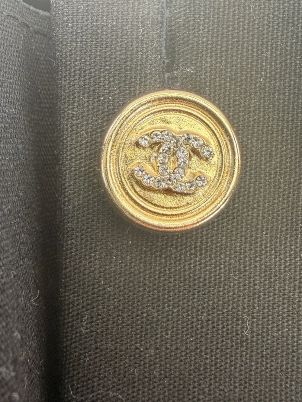 Chanel CC 5 Stud Earrings Gold Metal Golden
